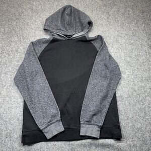 Zine Hoodie Sweatshirt Men's L‎ Black Gray Pullover Long Sleeve Pocket Skate